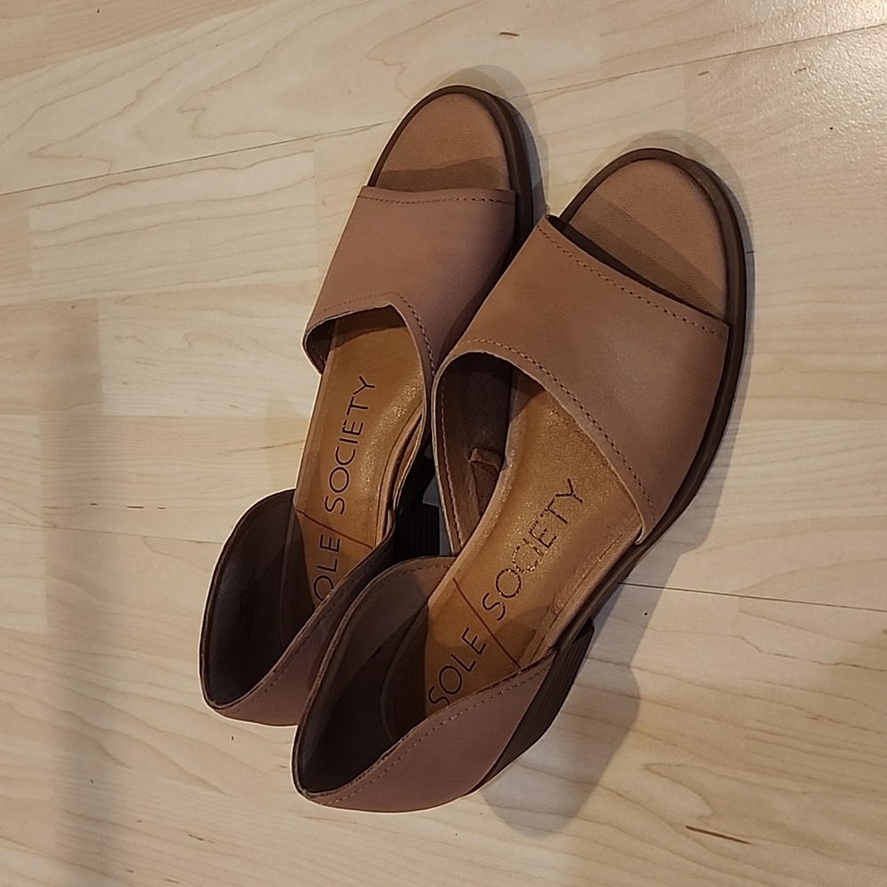 Sole Society Real Leather Open Toe Sandals